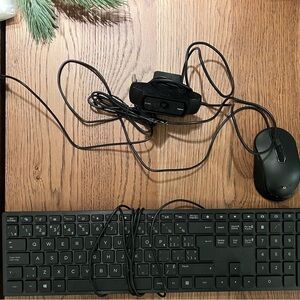 Acer Black Wired Keyboard and Mouse Set, Logitech 1080p webcam (All work!)